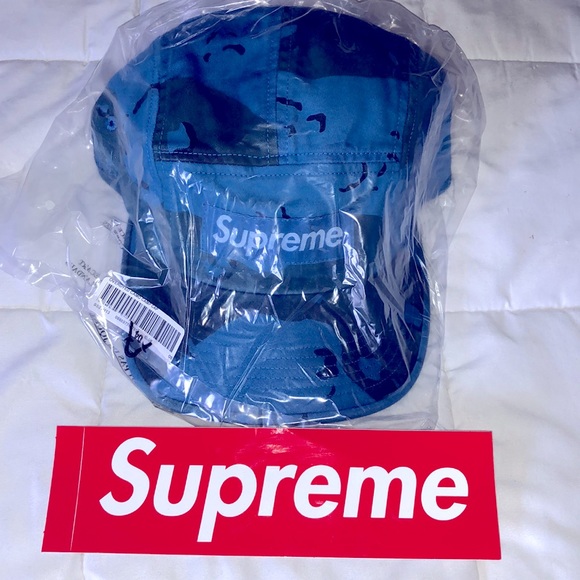 Nwt Supreme Overdyed 5 Panel Blue Camo 